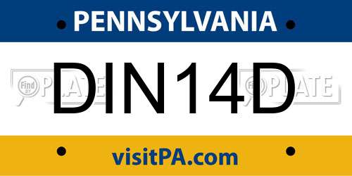DIN14D Pennsylvania License Plate