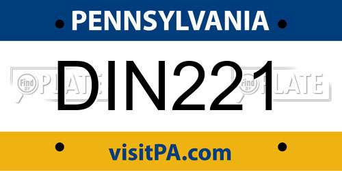 DIN221 Pennsylvania License Plate