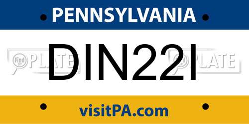 DIN22I Pennsylvania License Plate