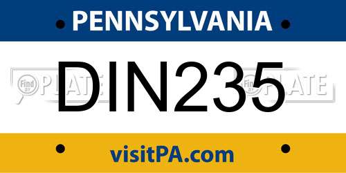 DIN235 Pennsylvania License Plate