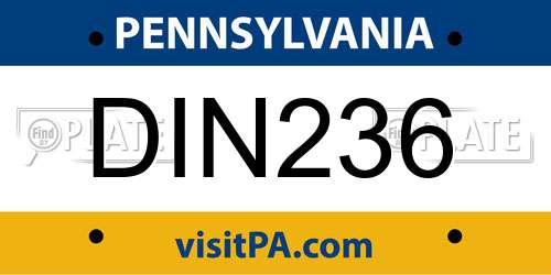 DIN236 Pennsylvania License Plate