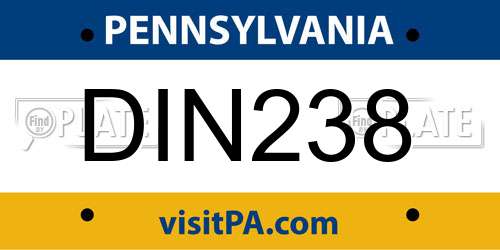 DIN238 Pennsylvania License Plate