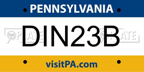 DIN23B Pennsylvania License Plate