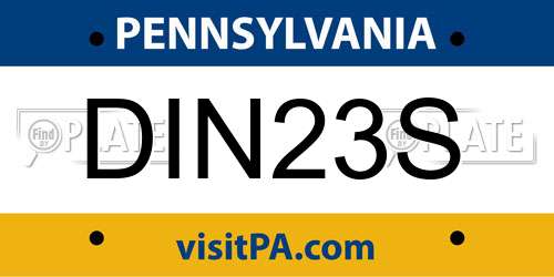 DIN23S Pennsylvania License Plate