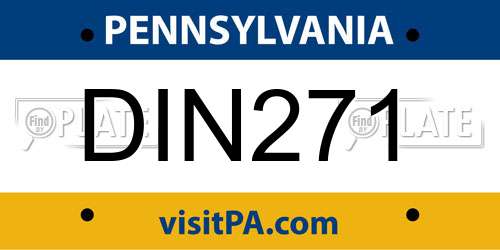 DIN271 Pennsylvania License Plate