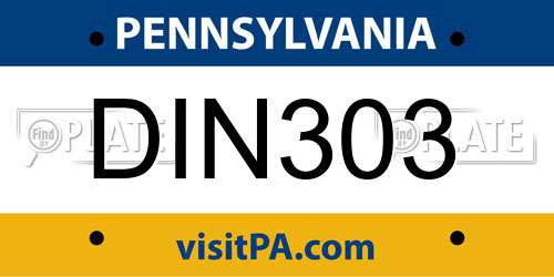 DIN303 Pennsylvania License Plate