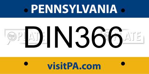 DIN366 Pennsylvania License Plate