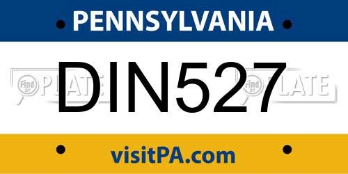 DIN527 Pennsylvania License Plate