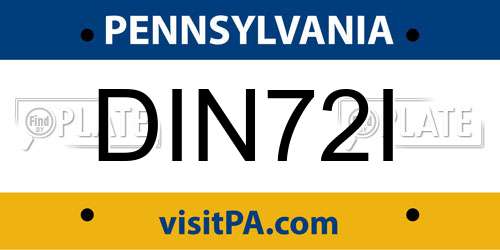 DIN72I Pennsylvania License Plate