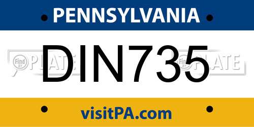 DIN735 Pennsylvania License Plate