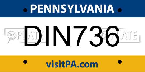 DIN736 Pennsylvania License Plate