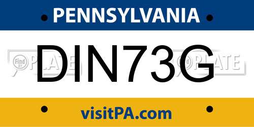 DIN73G Pennsylvania License Plate
