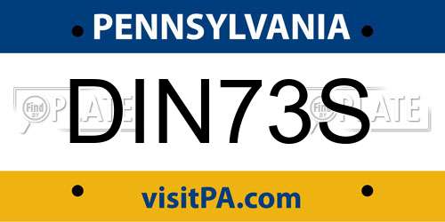 DIN73S Pennsylvania License Plate