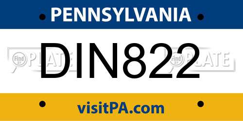 DIN822 Pennsylvania License Plate