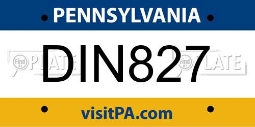 DIN827 Pennsylvania License Plate