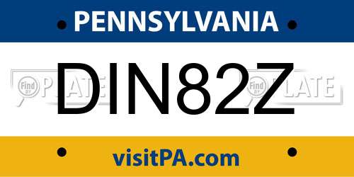 DIN82Z Pennsylvania License Plate