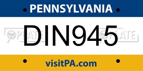 DIN945 Pennsylvania License Plate