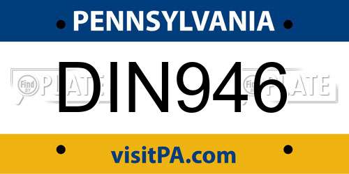 DIN946 Pennsylvania License Plate