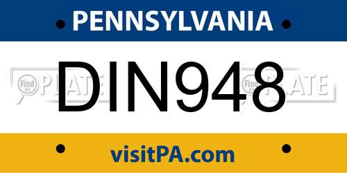 DIN948 Pennsylvania License Plate