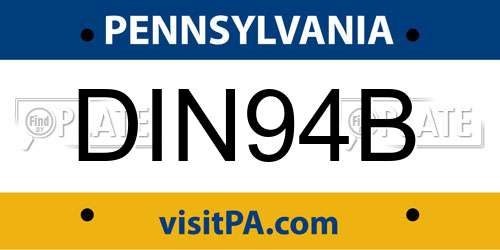 DIN94B Pennsylvania License Plate