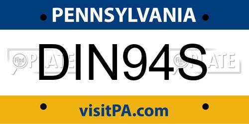 DIN94S Pennsylvania License Plate