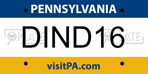 DIND16 Pennsylvania License Plate