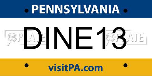 DINE13 Pennsylvania License Plate