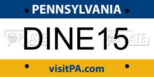 DINE15 Pennsylvania License Plate