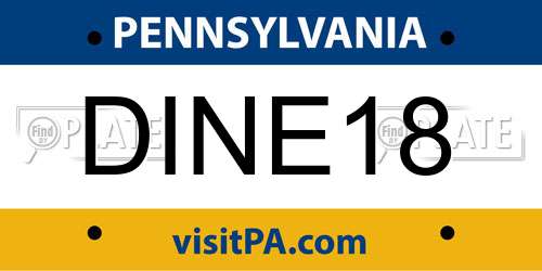 DINE18 Pennsylvania License Plate