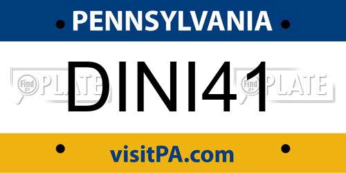 DINI41 Pennsylvania License Plate