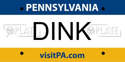 DINK Pennsylvania License Plate