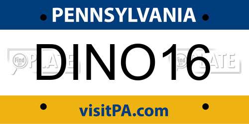 DINO16 Pennsylvania License Plate