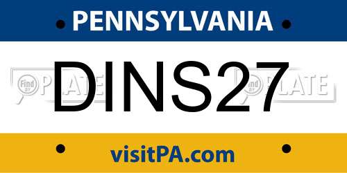 DINS27 Pennsylvania License Plate