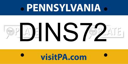 DINS72 Pennsylvania License Plate