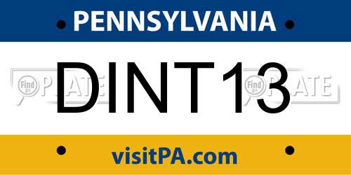 DINT13 Pennsylvania License Plate