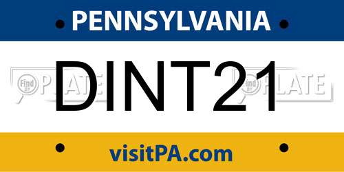 DINT21 Pennsylvania License Plate