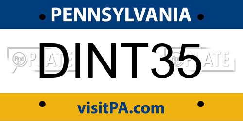 DINT35 Pennsylvania License Plate