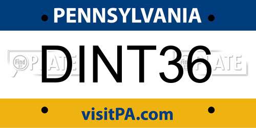 DINT36 Pennsylvania License Plate