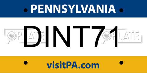 DINT71 Pennsylvania License Plate