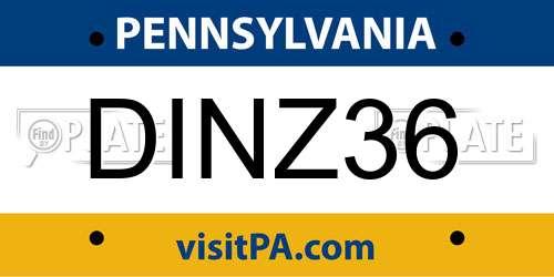 DINZ36 Pennsylvania License Plate
