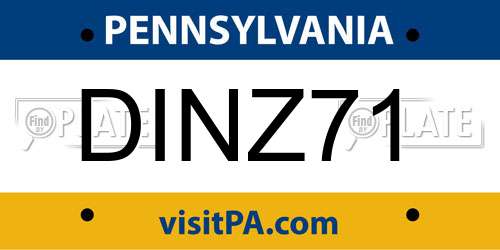 DINZ71 Pennsylvania License Plate