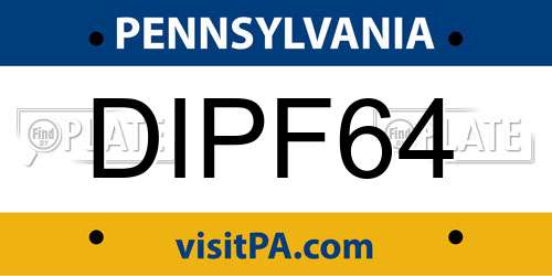 DIPF64 Pennsylvania License Plate