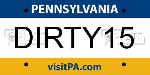 DIRTY15 Pennsylvania License Plate