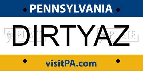 DIRTYAZ Pennsylvania License Plate