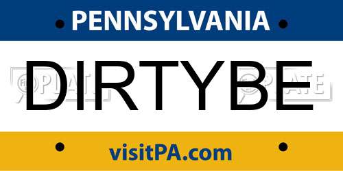 DIRTYBE Pennsylvania License Plate