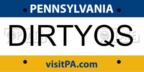 DIRTYQS Pennsylvania License Plate