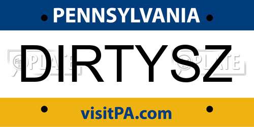DIRTYSZ Pennsylvania License Plate