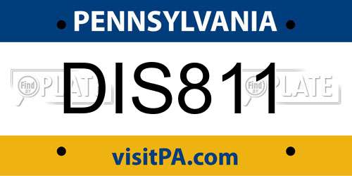 DIS811 Pennsylvania License Plate