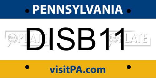DISB11 Pennsylvania License Plate