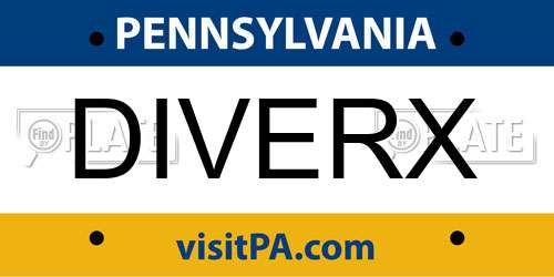 DIVERX Pennsylvania License Plate